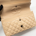 CHANEL MEDIUM CLASSIC DOUBLE FLAP BAG CAVIAR BEIGE LGHW