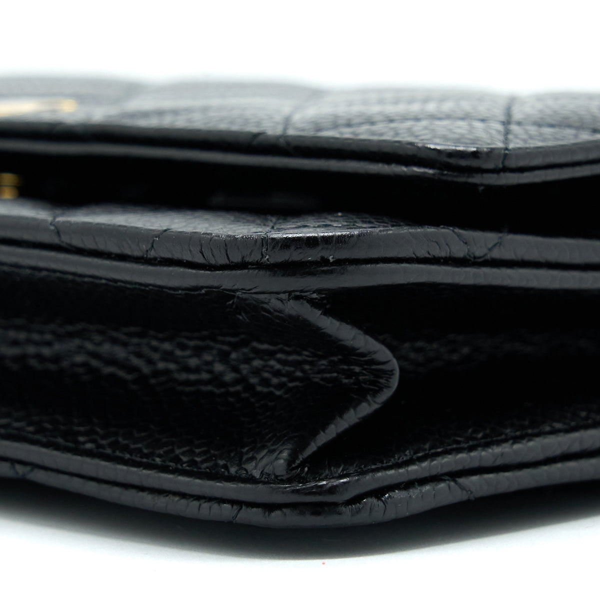 CHANEL CLASSIC WALLET ON CHAIN CAVIAR BLACK GHW (MICROCHIP)