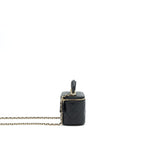 CHANEL 22P TOP HANDLE MINI VANITY WITH CHAIN LAMBSKIN BLACK LGHW