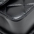 CHANEL GOLD CRUSH FLAP BAG CALFSKIN BLACK GHW (MICROCHIP)