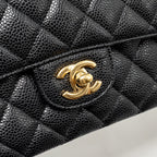 CHANEL MEDIUM CLASSIC DOUBLE FLAP BAG CAVIAR BLACK GHW