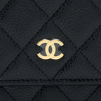 CHANEL CLASSIC WALLET ON CHAIN CAVIAR BLACK GHW (MICROCHIP)