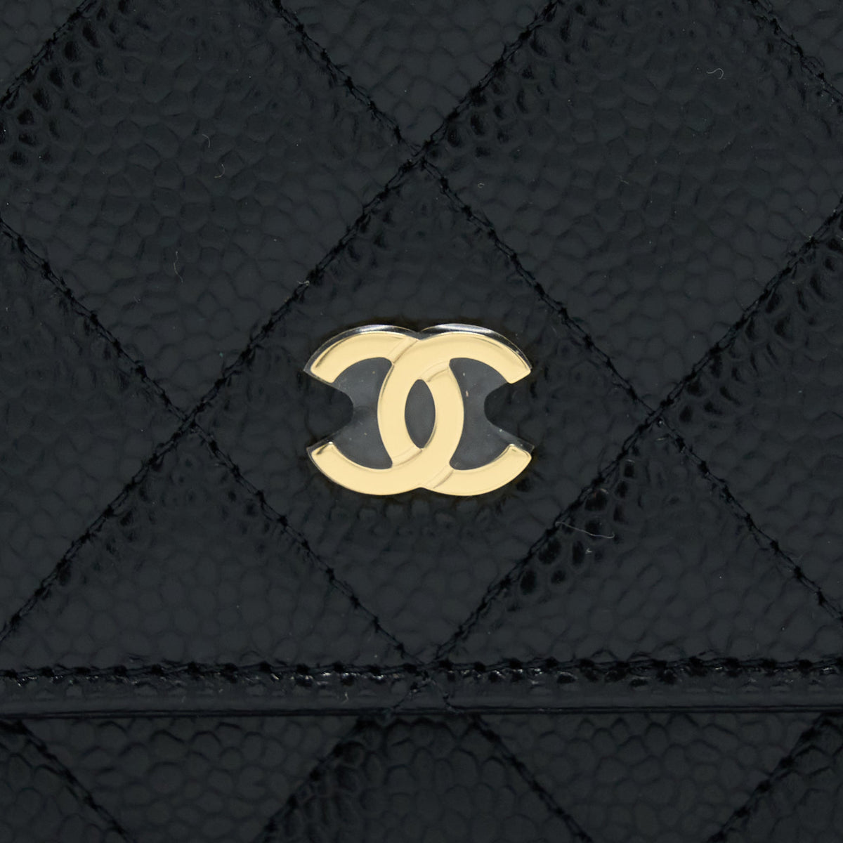CHANEL CLASSIC WALLET ON CHAIN CAVIAR BLACK GHW (MICROCHIP)