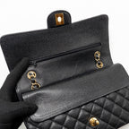 CHANEL MEDIUM CLASSIC DOUBLE FLAP BAG CAVIAR BLACK GHW