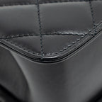 CHANEL GOLD CRUSH FLAP BAG CALFSKIN BLACK GHW (MICROCHIP)