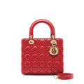 DIOR MEDIUM LADY DIOR LAMBSKIN RED GHW