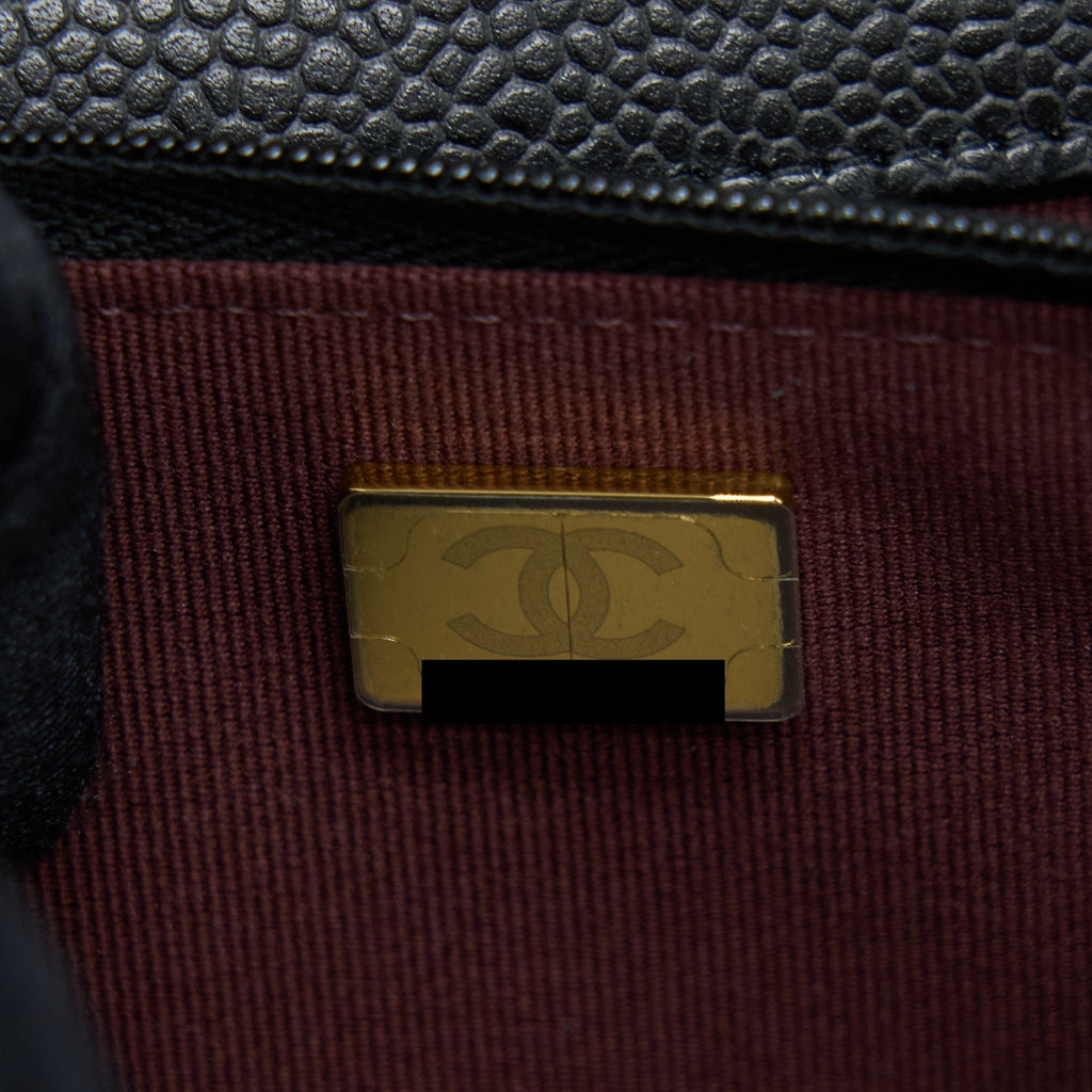 CHANEL CLASSIC WALLET ON CHAIN CAVIAR BLACK GHW (MICROCHIP)