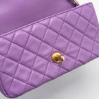 CHANEL 22S PEARL CRUSH MINI RECTANGULAR FLAP BAG LAMBSKIN PURPLE GHW (MICROCHIP)