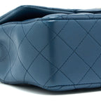 CHANEL MINI RECTANGULAR FLAP BAG LAMBSKIN BLUE SHW