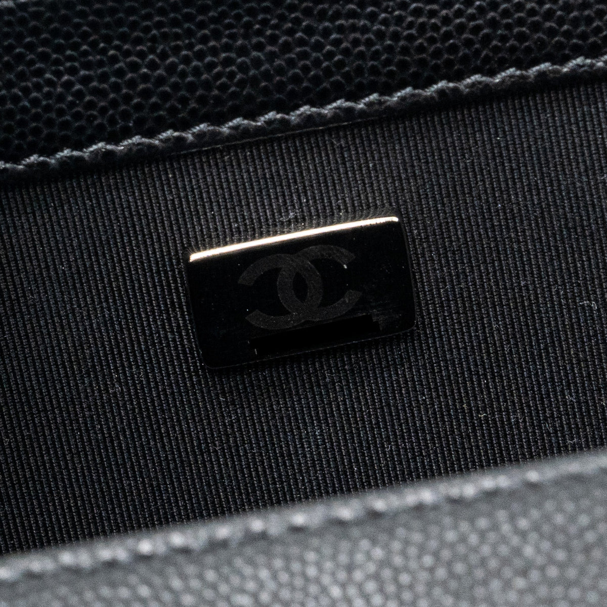 CHANEL MEDIUM BOY BAG CAVIAR BLACK RUTHENIUM SILVER HARDWARE(MICROCHIP)