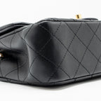 CHANEL PEARL CRUSH MINI RECTANGULAR FLAP BAG LAMBSKIN BLACK GHW (MICROCHIP)