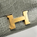 Hermes Constance Mini Alligator Mississippiensis 0V Gris Ciment GHW