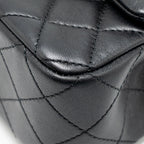 CHANEL PEARL CRUSH MINI RECTANGULAR FLAP BAG LAMBSKIN BLACK GHW (MICROCHIP)