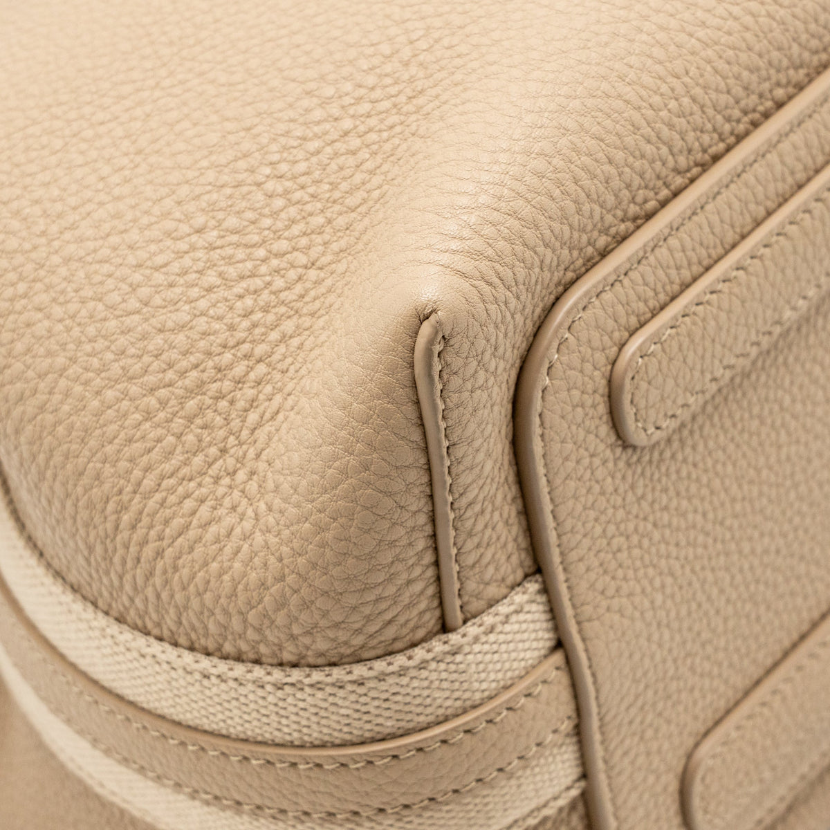 Loro Piana Micro Bale Tote Bag Grained Calfskin Beige SHW