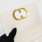 DIOR CARO S FLAP BAG CALFSKIN WHITE GHW