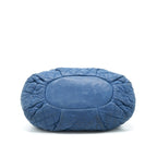 CHANEL QUILTED SHOULDER BAG BLUE RUTHENIUM HARDWARE