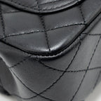 CHANEL PEARL CRUSH MINI RECTANGULAR FLAP BAG LAMBSKIN BLACK GHW (MICROCHIP)