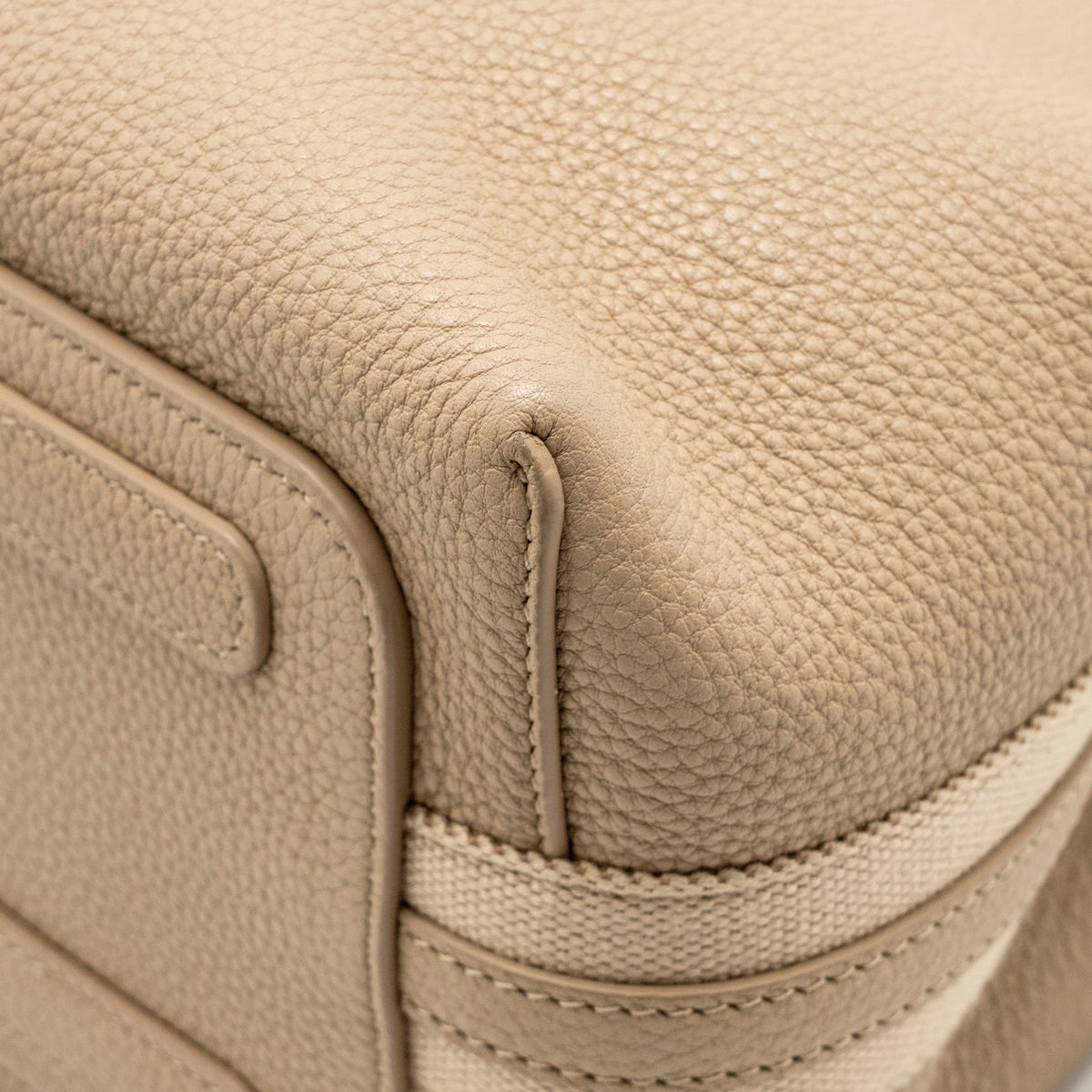 Loro Piana Micro Bale Tote Bag Grained Calfskin Beige SHW