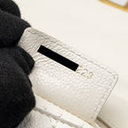 DIOR CARO S FLAP BAG CALFSKIN WHITE GHW
