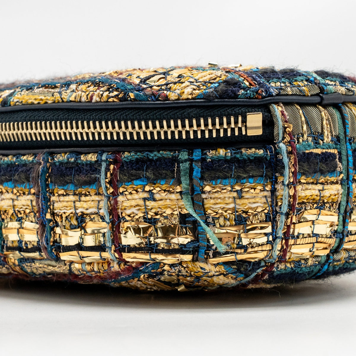 Chanel 19A Egypt Oval Camera Case Tweed Multicolour GHW
