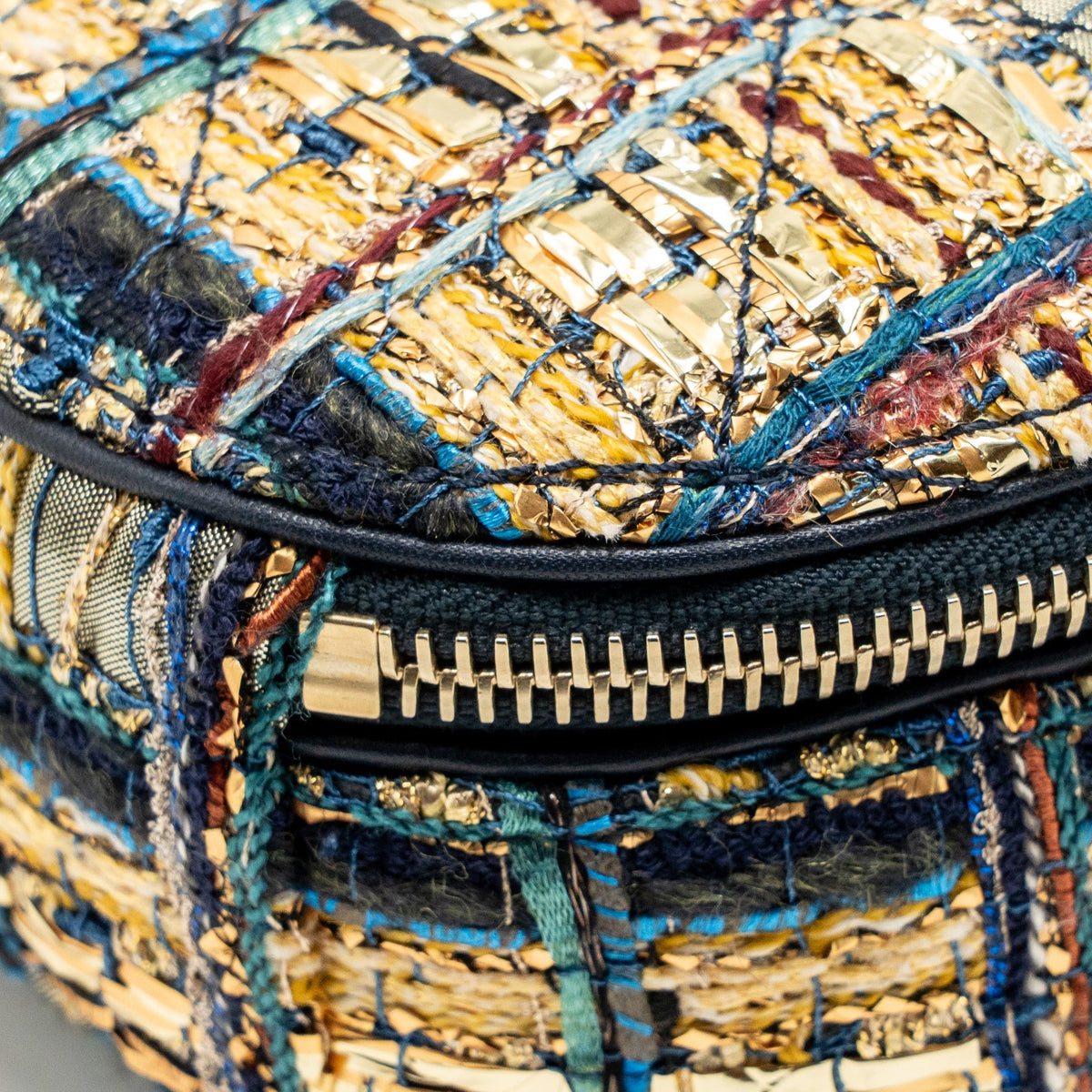 Chanel 19A Egypt Oval Camera Case Tweed Multicolour GHW
