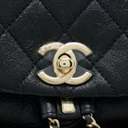 CHANEL 22C MINI DUMA BACKPACK AGED CALFSKIN BLACK LGHW (MICROCHIP)