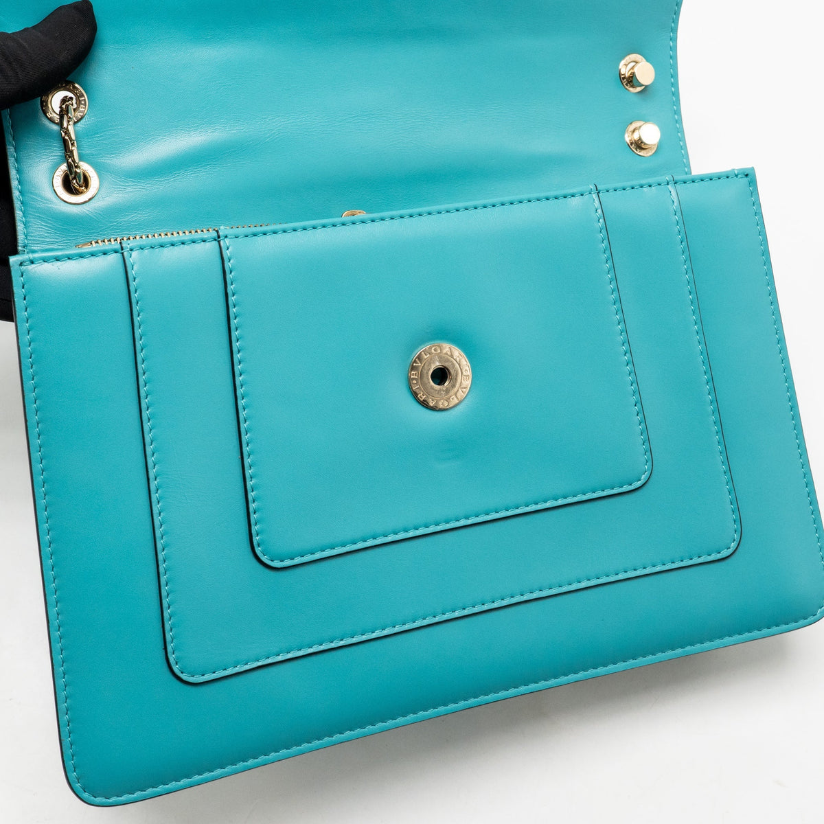 Bvlgari Serpenti Forever Shoulder Bag Calfskin Turquoise LGHW