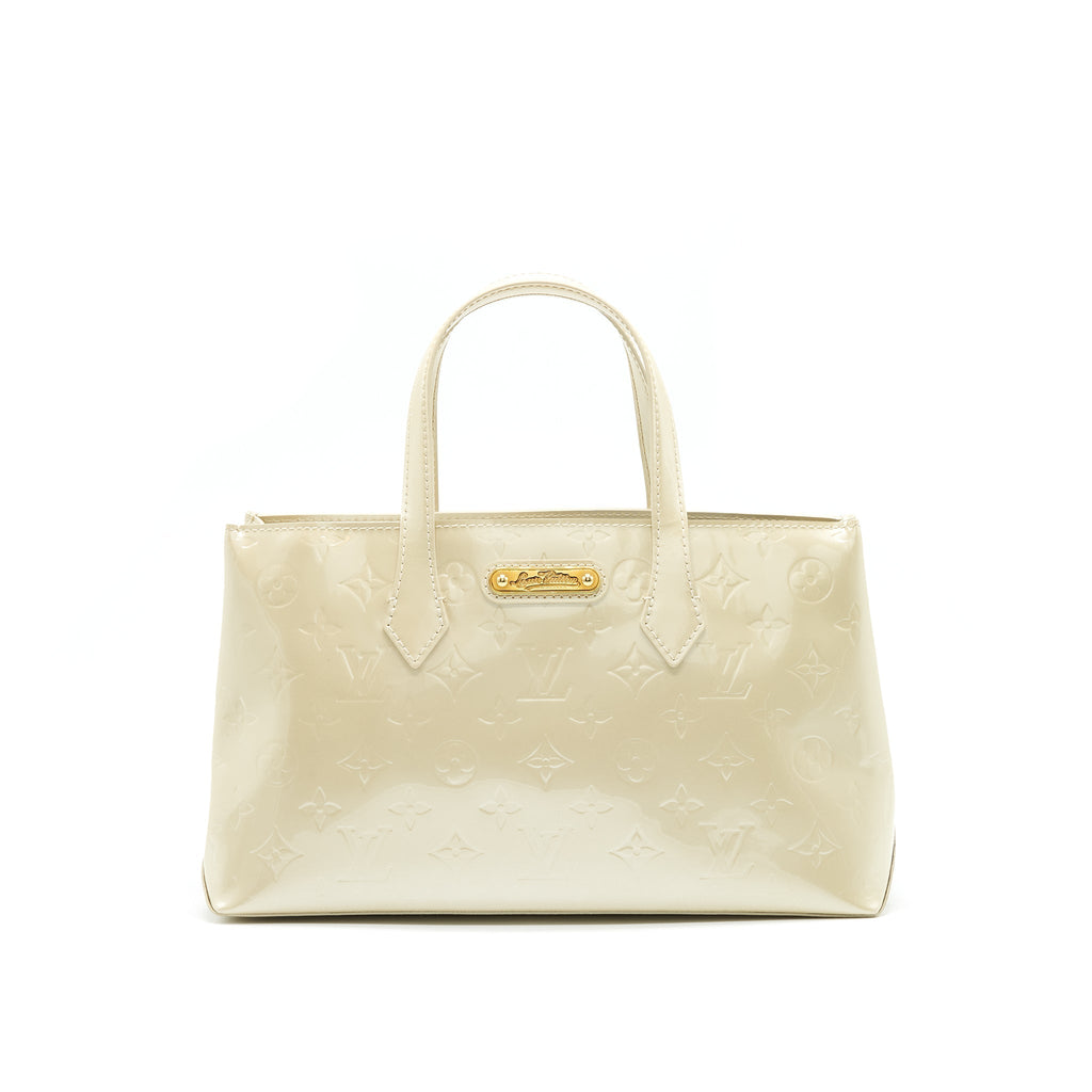 LOUIS VUITTON BEIGE MONOGRAM VERNIS WILSHIRE PM BAG
