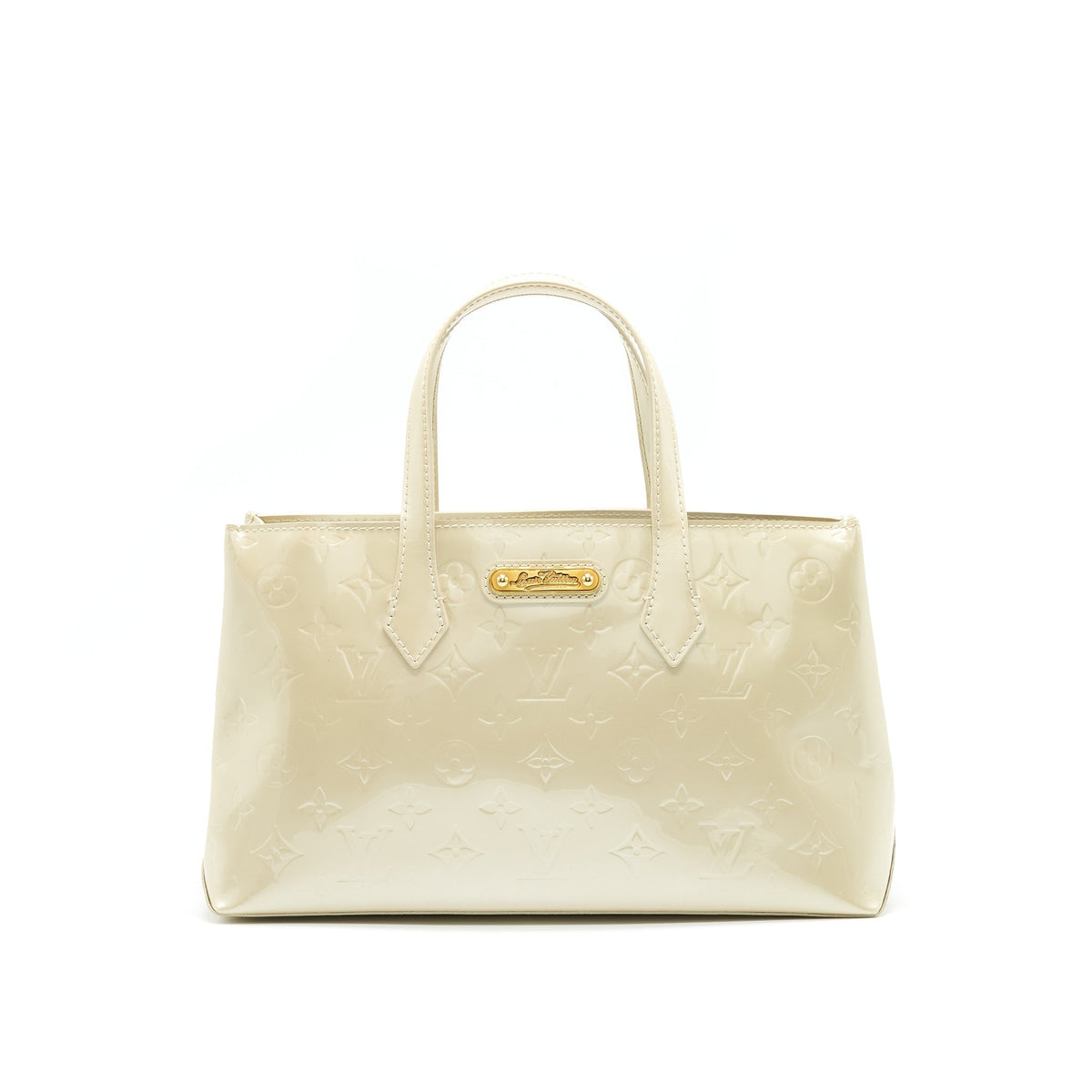 LOUIS VUITTON BEIGE MONOGRAM VERNIS WILSHIRE PM BAG
