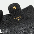 CHANEL CLASSIC FLAP CARD HOLDER CAVIAR BLACK GHW (MICROCHIP)