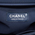 CHANEL BOY BAG WITH TOP HANDLE NAVY RUTHENIUM SLIVER HARDWARE