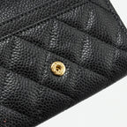 CHANEL CLASSIC FLAP CARD HOLDER CAVIAR BLACK GHW (MICROCHIP)