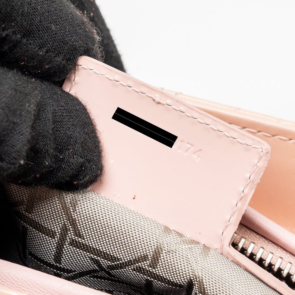 DIOR MEDIUM LADY DIOR PATENT PINK SHW