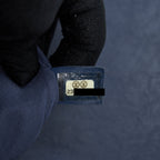 CHANEL BOY BAG WITH TOP HANDLE NAVY RUTHENIUM SLIVER HARDWARE