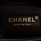 CHANEL MEDIUM COCO HANDLE FLAP BAG LIZARD EMBOSSED HANDLE CAVIAR BLACK LGHW