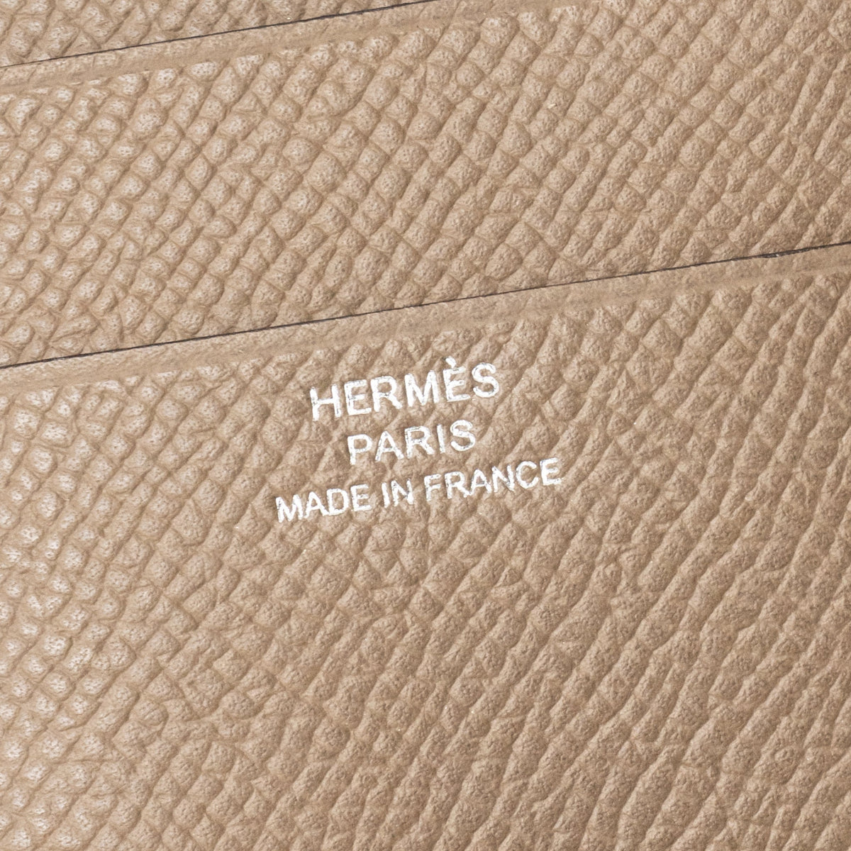 HERMES BEARN COMPACT WALLET EPSOM GRIS ETAIN SHW