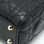 DIOR MINI LADY DIOR TOTE BAG LAMBSKIN BLACK LGHW