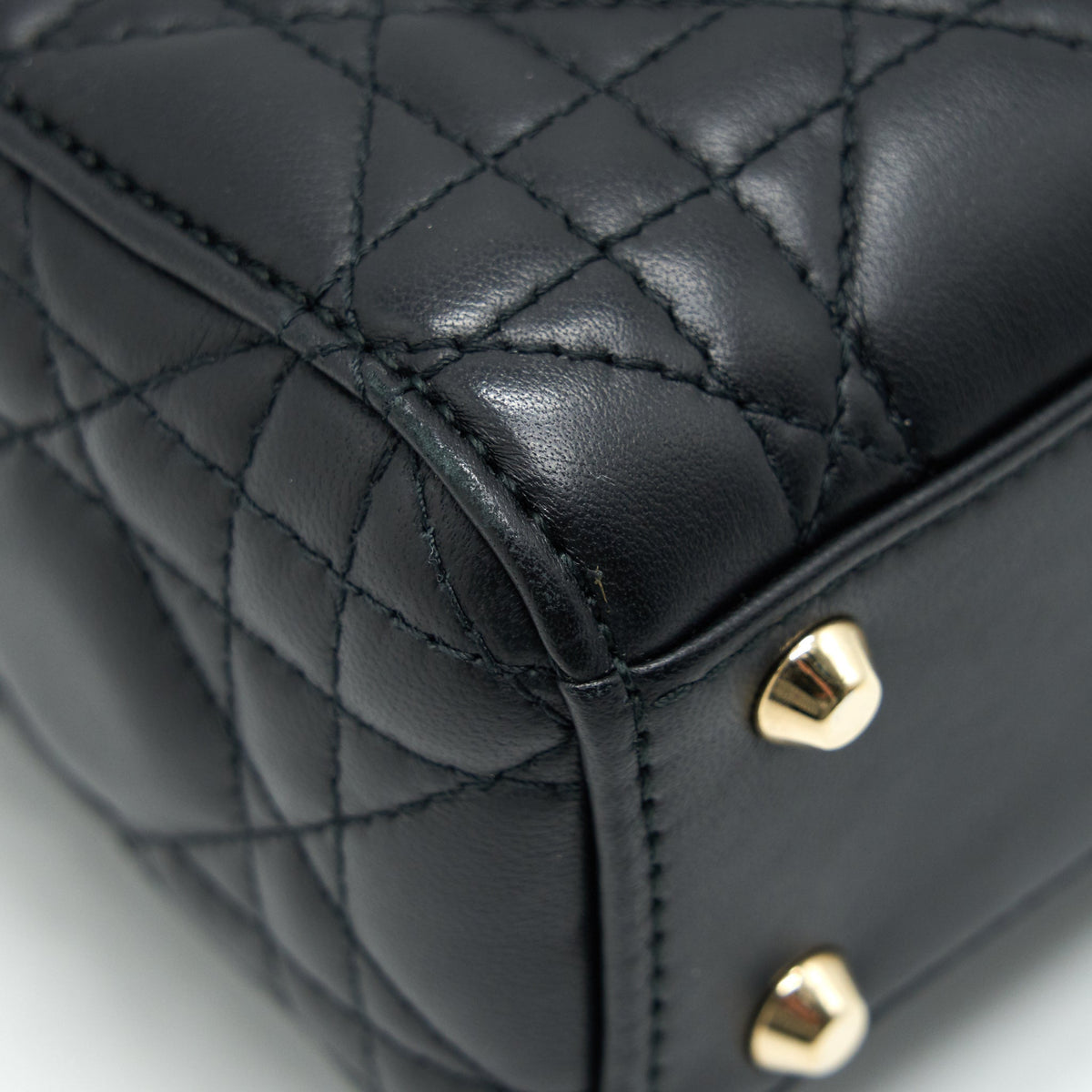 DIOR MINI LADY DIOR TOTE BAG LAMBSKIN BLACK LGHW