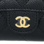 CHANEL CLASSIC FLAP CARD HOLDER CAVIAR BLACK GHW (MICROCHIP)