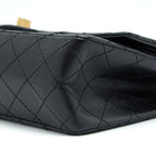 CHANEL SMALL REISSUE 2.55 FLAP BAG BLACK BRUSHED GHW