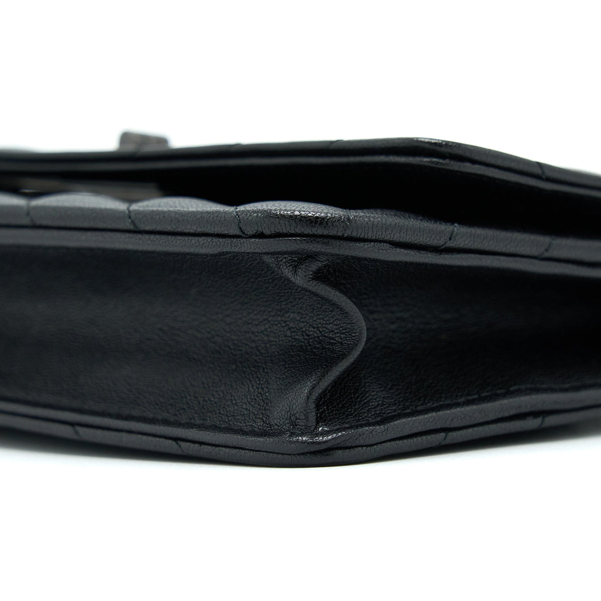CHANEL 2.55 SO BLACK WALLET ON CHAIN CALFSKIN WITH BLACK HARDWARE