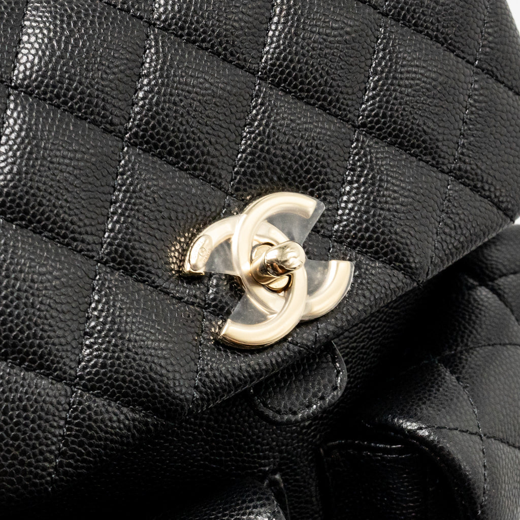 CHANEL TRIPLE PACK DUMA BACKPACK CAVIAR BLACK LGHW (MICROCHIP)