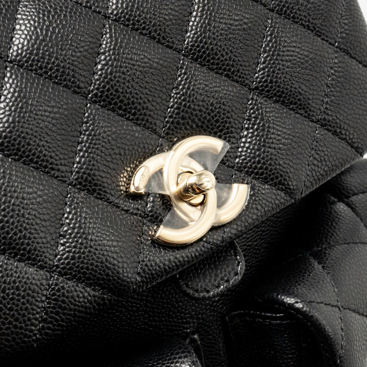 CHANEL TRIPLE PACK DUMA BACKPACK CAVIAR BLACK LGHW (MICROCHIP)