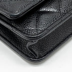 CHANEL CLASSIC WALLET ON CHAIN CAVIAR BLACK GHW
