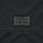 CHANEL 2.55 SO BLACK WALLET ON CHAIN CALFSKIN WITH BLACK HARDWARE
