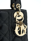 DIOR MINI LADY DIOR TOTE BAG LAMBSKIN BLACK LGHW