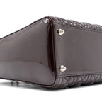 DIOR LARGE LADY DIOR PATENT BURGUNDY SHW