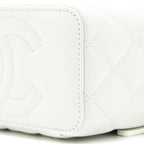 CHANEL LONG VANITY WITH CHAIN CAVIAR WHITE LGHW (MICROCHIP)