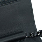 CHANEL 2.55 SO BLACK WALLET ON CHAIN CALFSKIN WITH BLACK HARDWARE