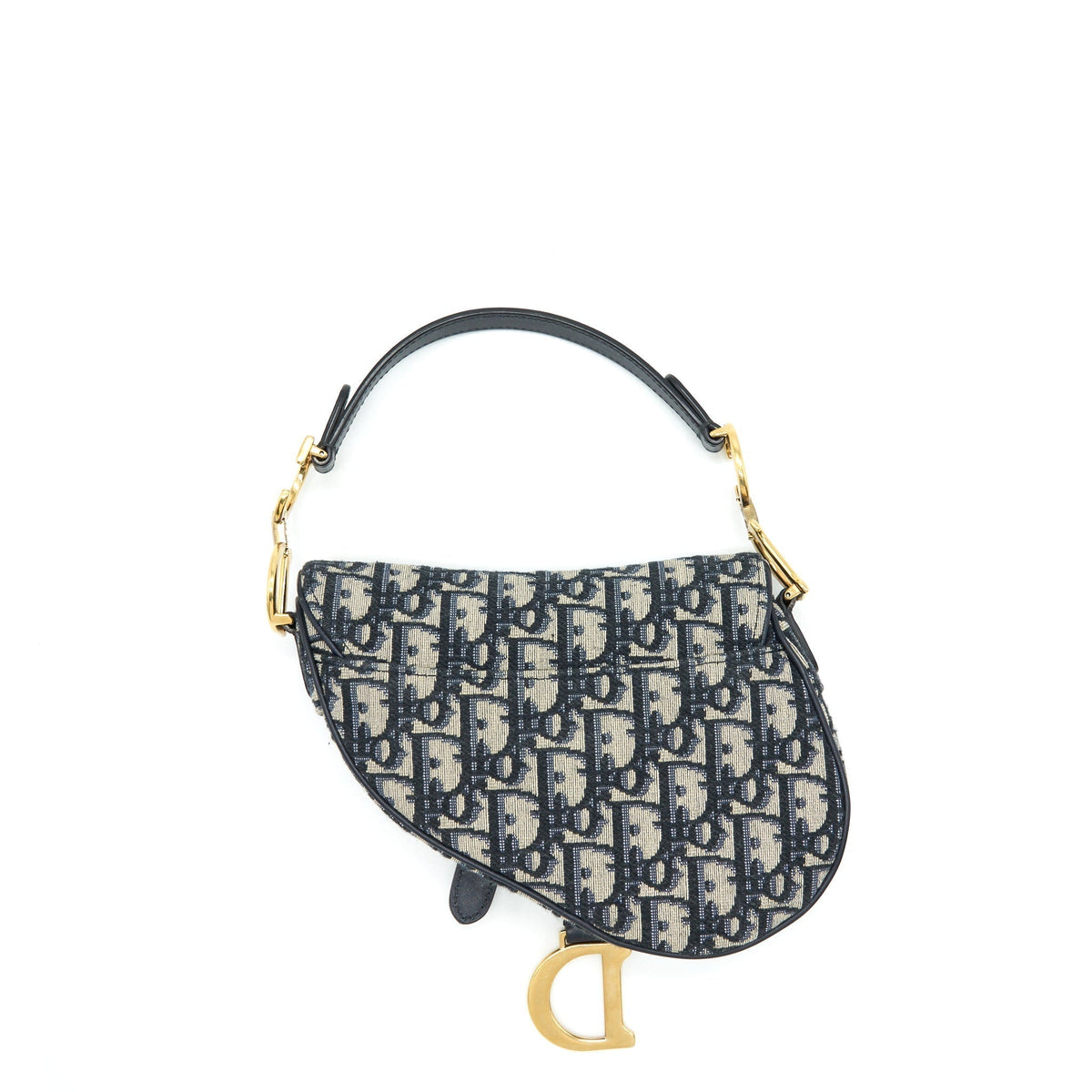 DIOR MINI SADDLE BLUE OBLIQUE GHW